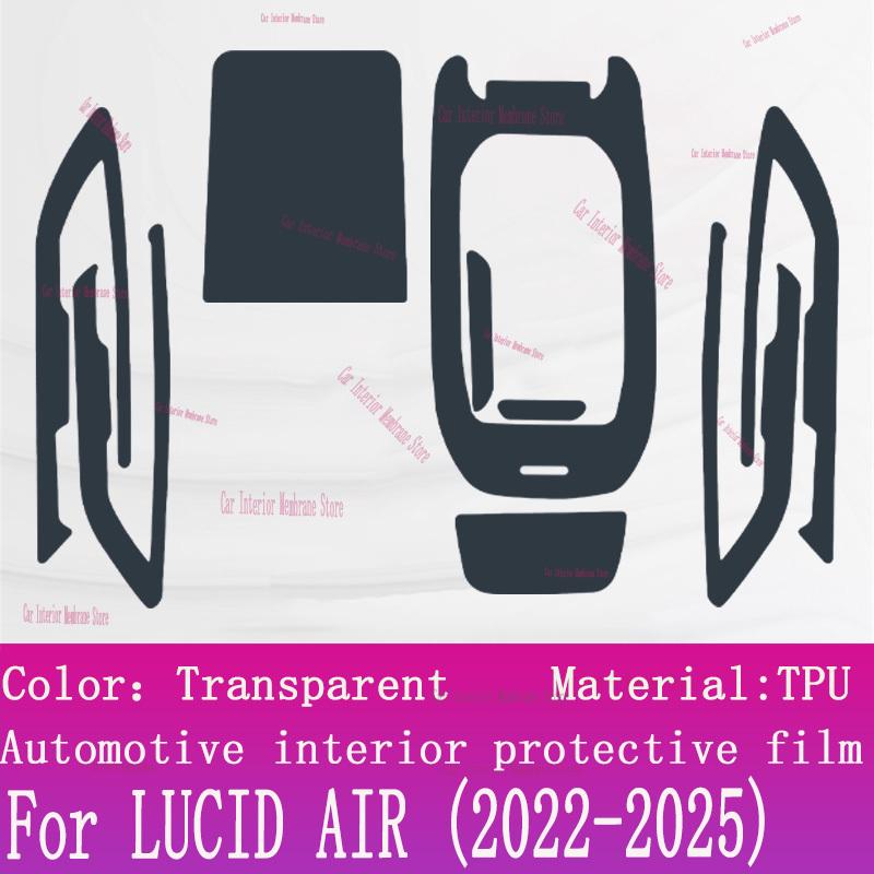 For LUCID AIR (-2025)  Gearbox Panel Navigation Automotive Interior Screen Protective Film TPU Anti-Scratch