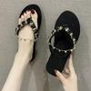 2024 Sommer Neue Schuhe für Damen Mode Slipper Outdoor Schöne Kristall Flip Flops Mädchen Straße Weiche Sohle Strandschuhe
