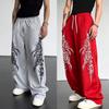European and American Men's Casual Sports Straight Leg Pants Street Trend Drawstring Waistband Jogging Pants