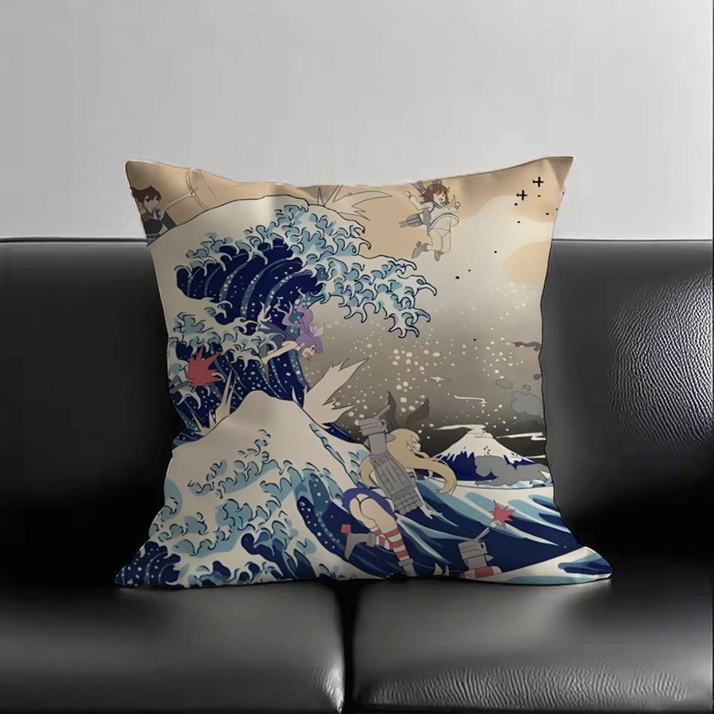 1 Stück Die Große Welle von Kanagawa Hokusai Kissenbezug Quadratisch Schlafzimmer Sofa Freizeit Komfort Kissen Auto Wohnzimmer Heimdekoration