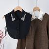 Lace Detachable Collar Rhinestones Shirt Collar False Shirt Collar  Halloween Decoration