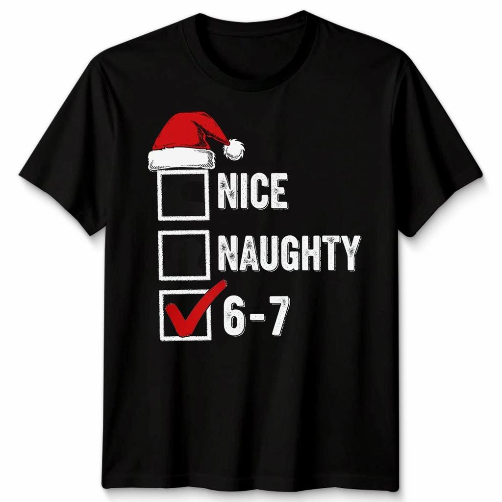 Nice Naughty 6-7 Christmas Humor Holidays Mens T-Shirt Womens Tee Graphic Tee