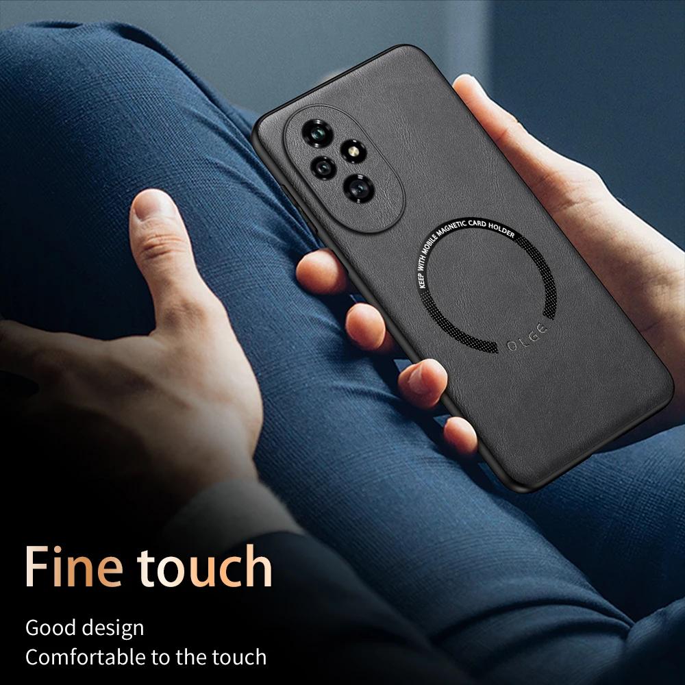 Pour Honor 300 300 Pro 300 Ultra 200 200 Pro 200 Lite Étui de téléphone à bords souples avec anneau magnétique extérieur en cuir PU pleine fleur à trous fins