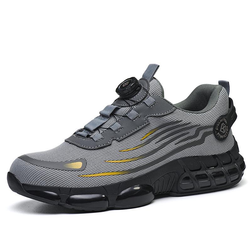 Lightweight Rotating Button Safety Shoes - Anti-Smash, Anti-Puncture; Ideal for Construction & Labor Work