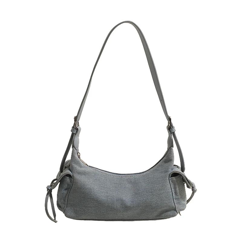 Monochromatic PU Shoulder Bag Zipper High Aesthetics Elegant Bag Soft Simple Versatile Crossbody