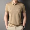 Men's Non-ironing Ice Silk Casual Polo Shirt Summer New Father Business Men's Lapel Short Sleeve