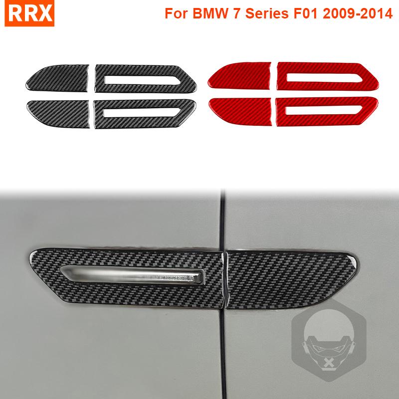Air Knife Edge Lamp Door Exterior Decoration Real Carbon Fiber Sticker Cover Trim For BMW 7 Series F01 2009-2014 Car
