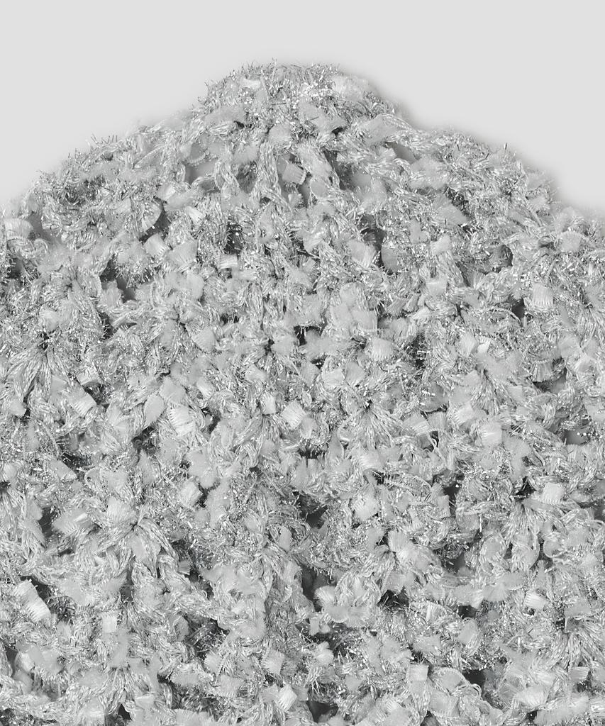 Taibseobiseu Shimmery Beaded Strap Beanie [Silver]
