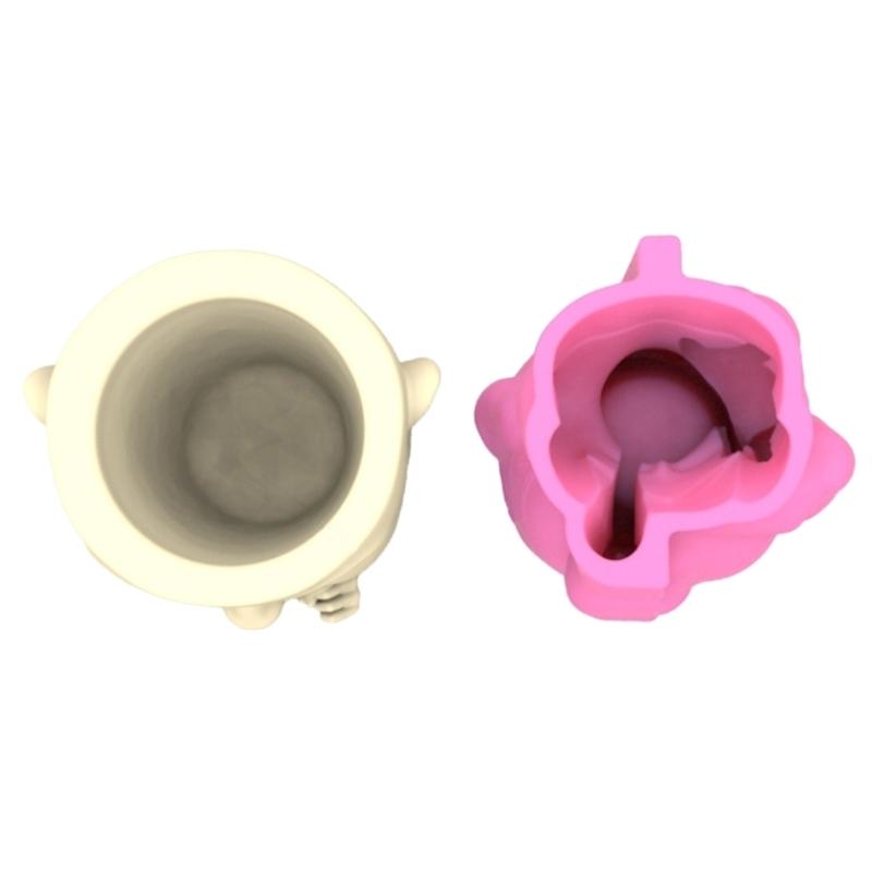 Portrait Gypsum Silicone Mold Diy Succulents Concrete Flower Pot Vase Plaster Cement Mold Clay Mold Candle Holder Mold