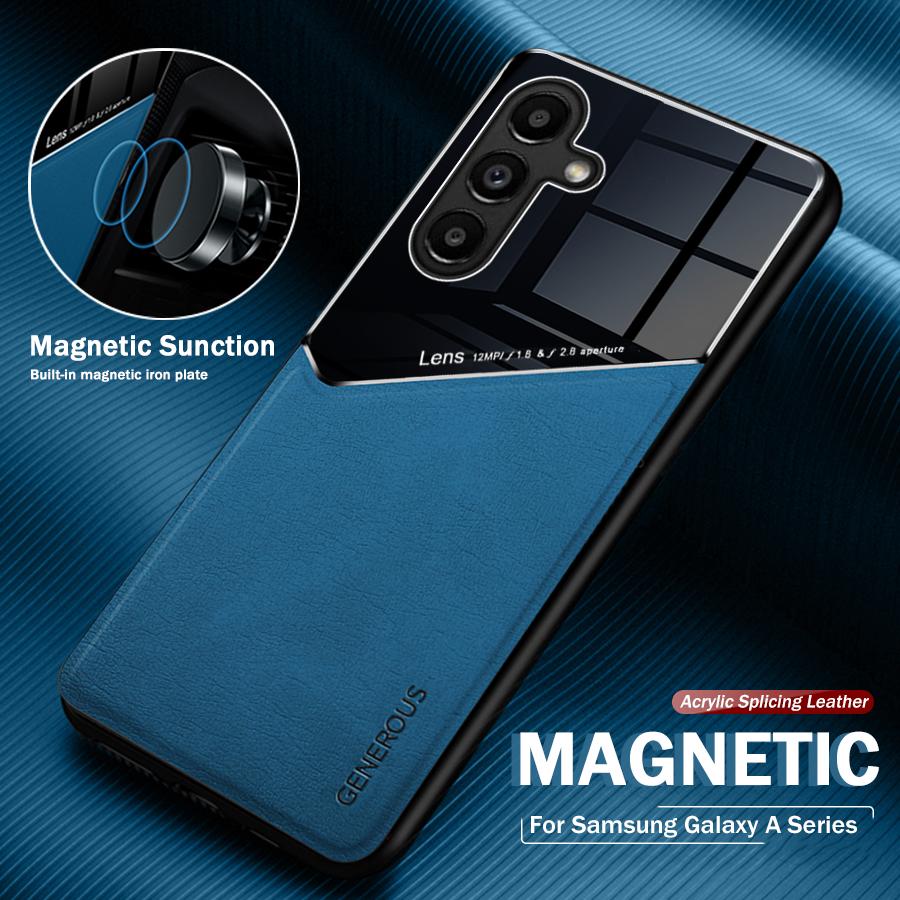 Samung A15 4G Case Leather Magnetic Back Cover For Samsung Galaxy A15 A25 A35 A55 5G A 15 25 35 55 TPU Frame Protect Fundas