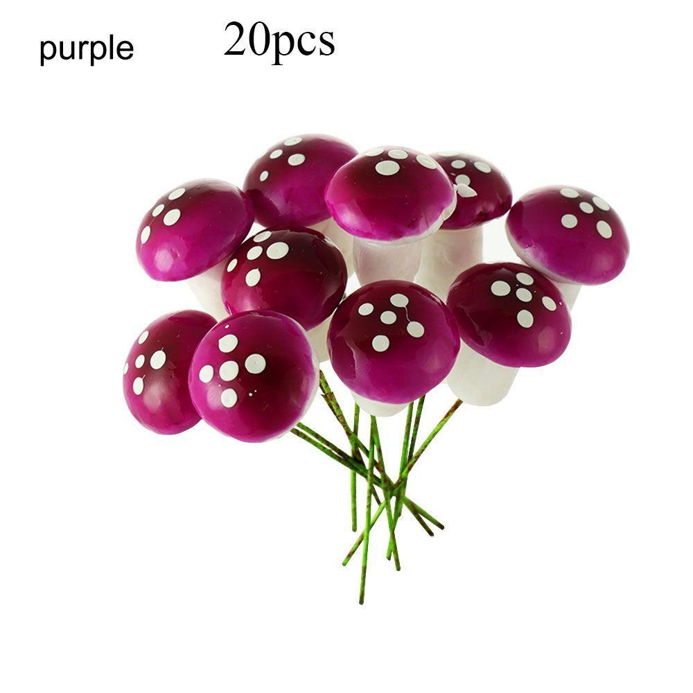 DIY Craft Stakes Resin Crafts Potted Plants Decor Artificial Foam Mini Mushroom Miniature Figurine