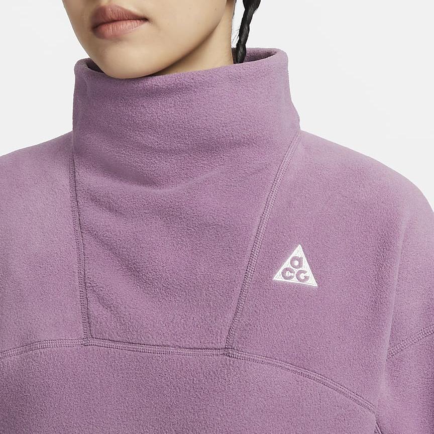 Nike ACG Wolf Tree Solid Color High Neck Pullover Sport Sweatshirt Women Sweatshirt Purple DQ5843-536