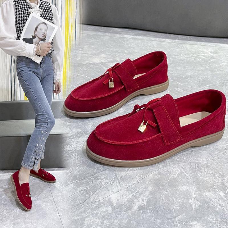 Platform Shoes Women Loafer Shoes Flat Sole Single Shoes Women's New Suede Casual Large 35-43 Casual Shoes Sneakers