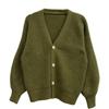 Lazy Style V-Neck Knit Cardigan: Loose-Fit, Long-Sleeve, Single-Breasted Sweater for Spring and Autumn