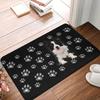 1pc, Border Collie Paw Print, Non-slip Polyester Doormat, Rectangular Bathroom Floor Mat, Lightweight Home Decor Rug