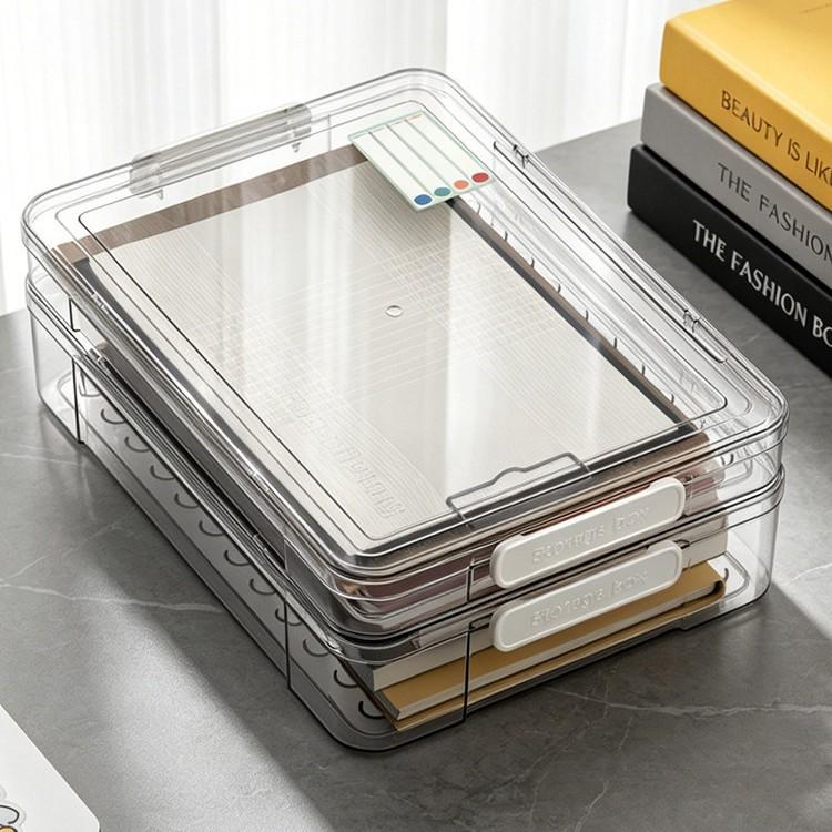 Household Certificate Storage Box, Document, Household Registration Book, Real Estate Certificate, Transparent File Box, Multi-layer Stackable