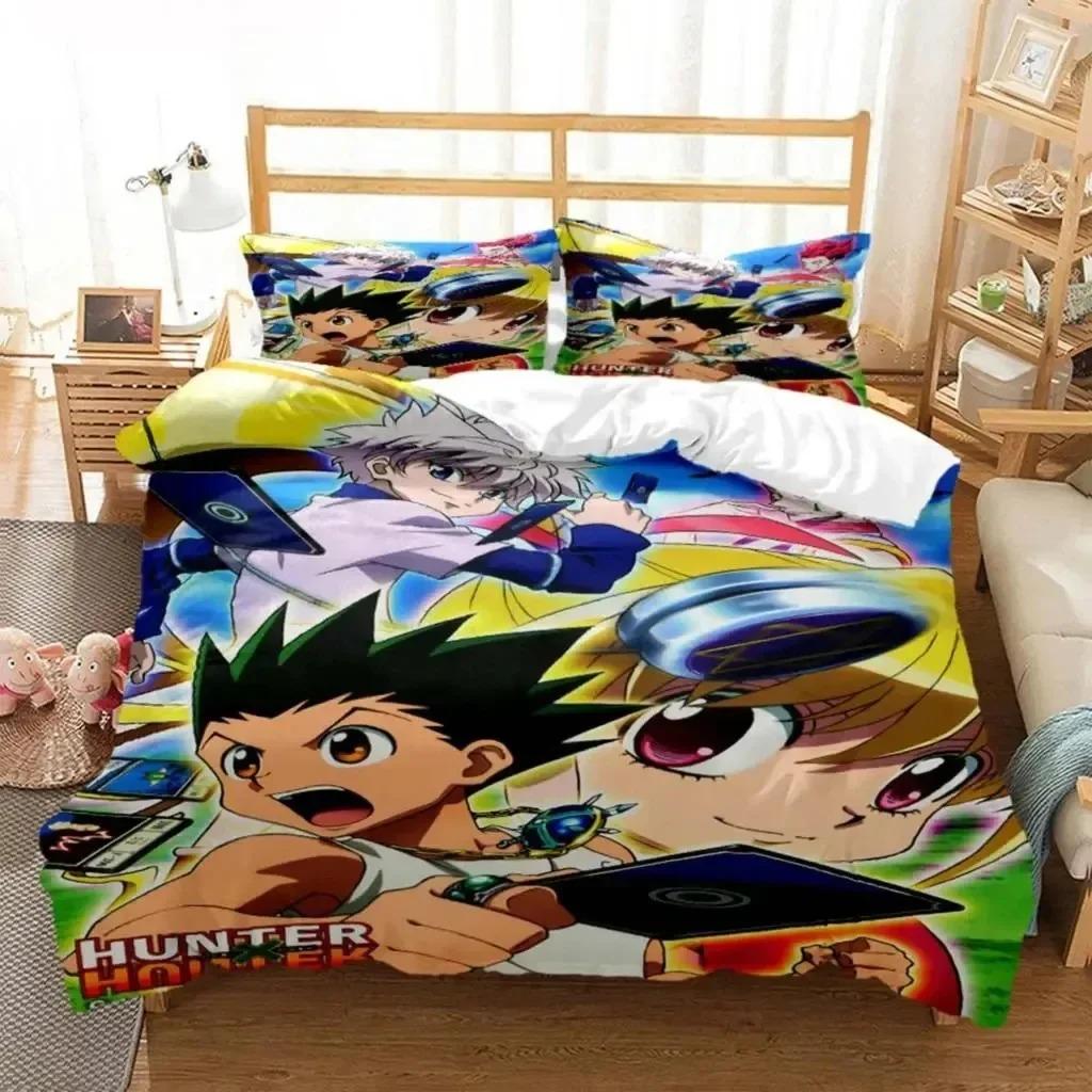 Set de lenjerie de pat Anime HUNTER HUNTER Băieți Fete Twin Queen Size Husă de pilota Față de Pernă Pat Copii Adulti Moda Textile de casaextile