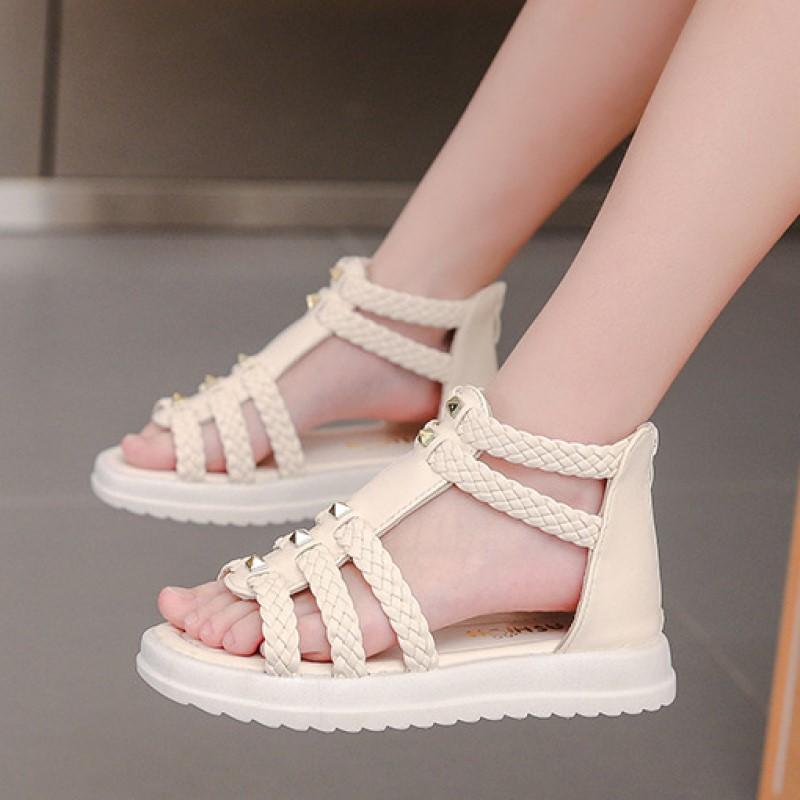 Summer New Fashion Open Toe Princess Shoes Soft Soled Children's Shoes Roman Shoes Girls Sandals