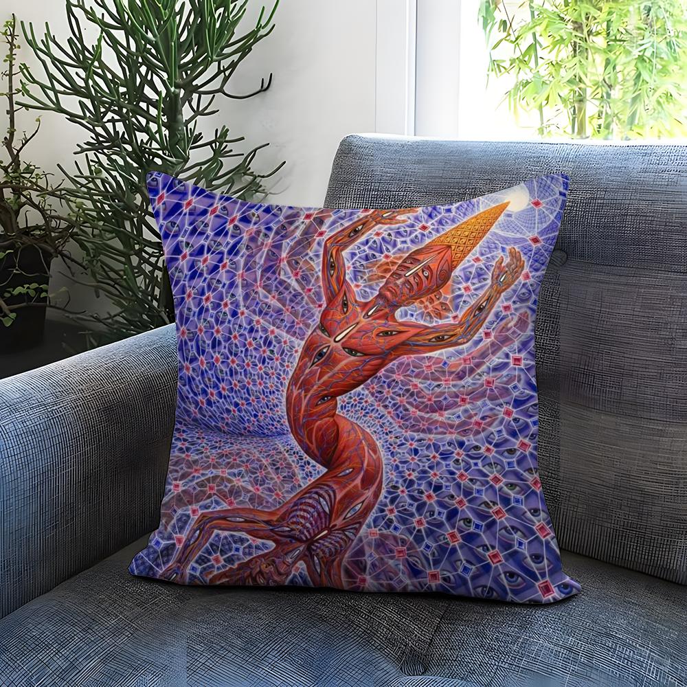A-Alex GreyS Kunst Kussenhoes Comfortabele Omkeerbare Kussenhoes Ideaal voor Auto Bank Slaapkamer & Meer