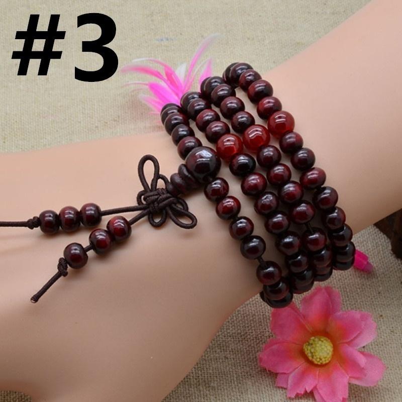 Sandelhout Boeddhistische Boeddha Meditatie 216 Gebeds kralen Mala Armband Ketting