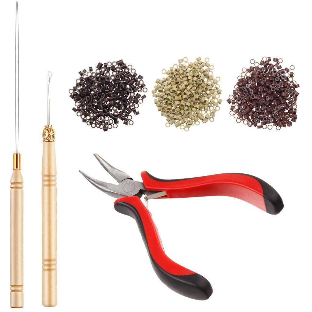 Hair Bun Extension Micro Silicone S Plier Hook Pulling Tools Kit Professional Hair Styling Accessory