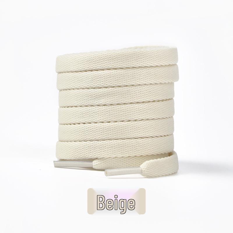 Lagernde elastische flache Schnürsenkel für Freizeit- und Sportschuhe - Schwarz, Weiß, Beige