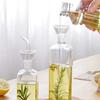 17 Oz Oil Bottle Glass Olive Oil Dispenser Bottle Glass Cooking Oil Vinegar Meter Dispenser with Spout for Kitchen and BBQ