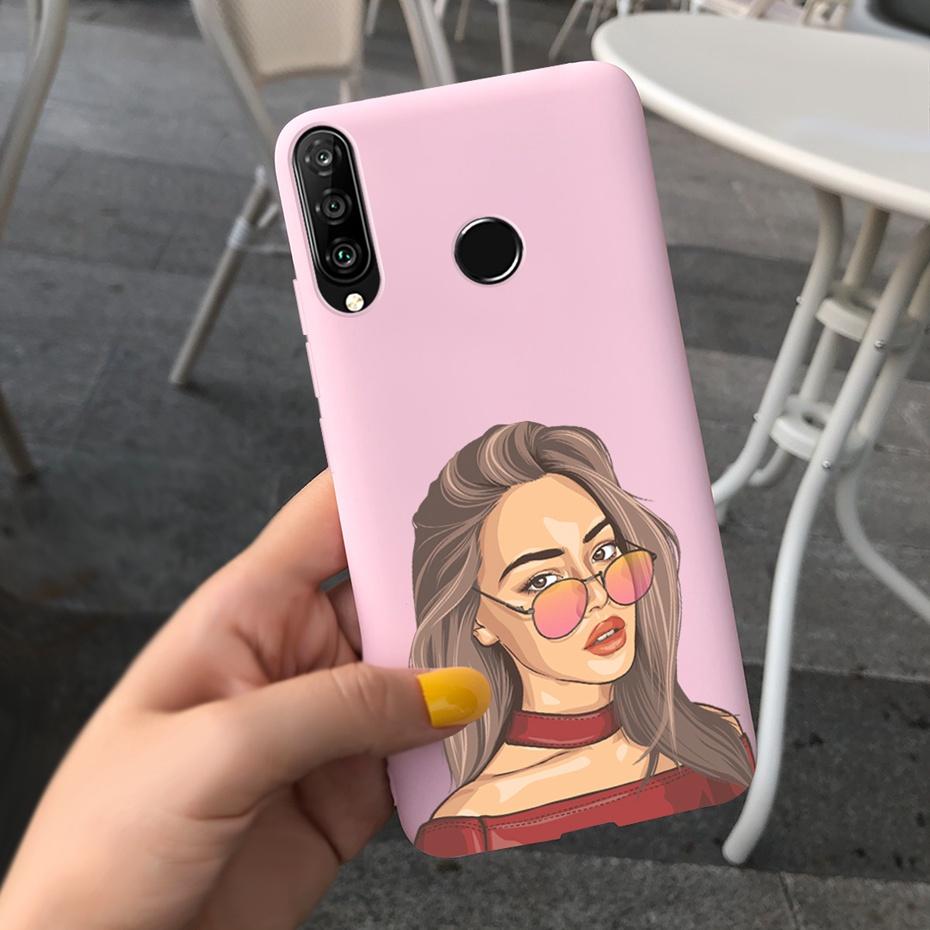 For Huawei P30 Lite Phone Case Flower Girl Pattern Soft Silicon Cover For Huawei P30 Pro Lite Case Cute Funda P 30 P30lite Cases