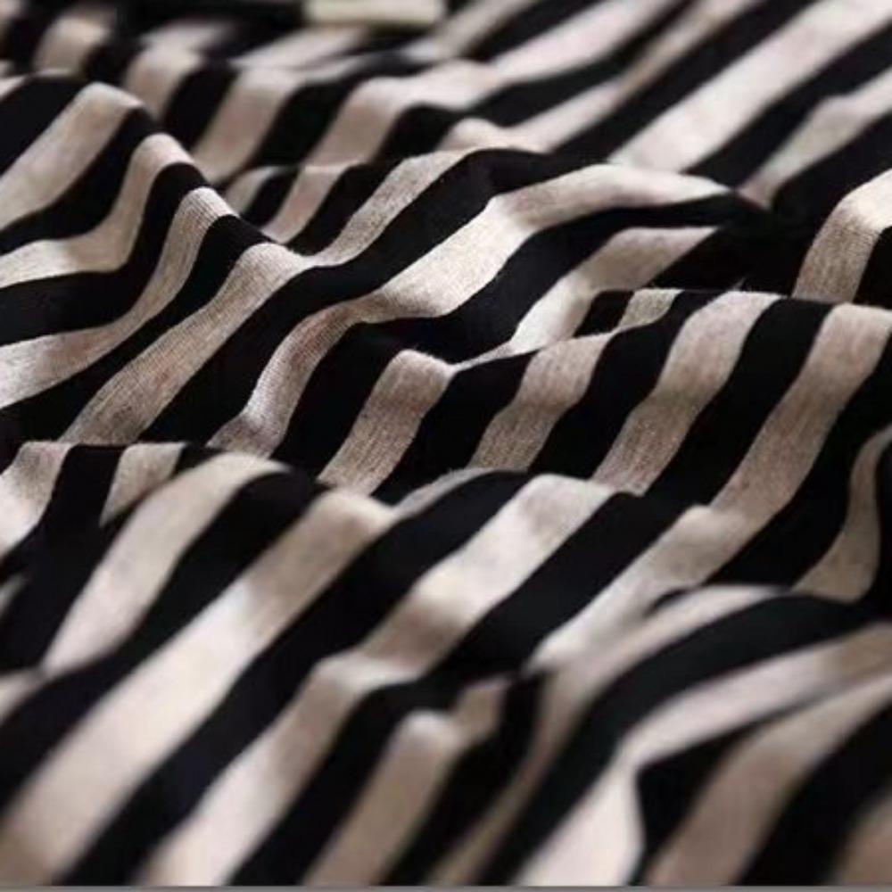 Retro Art Summer Thin Women's Hooded Short Sleeve T-shirt Female Loose Casual Striped Top Fashionable