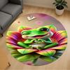1PC Frog Flower Heart Round Chair Mat Area Rug - Non-Slip, Floor Mat for Office, Bedroom, Home Decor Christmas Gift C0528032