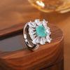 Koper Mode Imitatie Paraiba Diamant Gezet Geometrisch Liefde Openingsring Dame Feest Verjaardag Bruiloft Sieraden Cadeau
