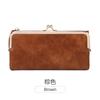 Retro Damen Geldbörse Einfarbig Multifunktionale Lange Geldbörse Vintage Clutch Münzbörse Damen Kartenhalter Reißverschluss Geldbörse