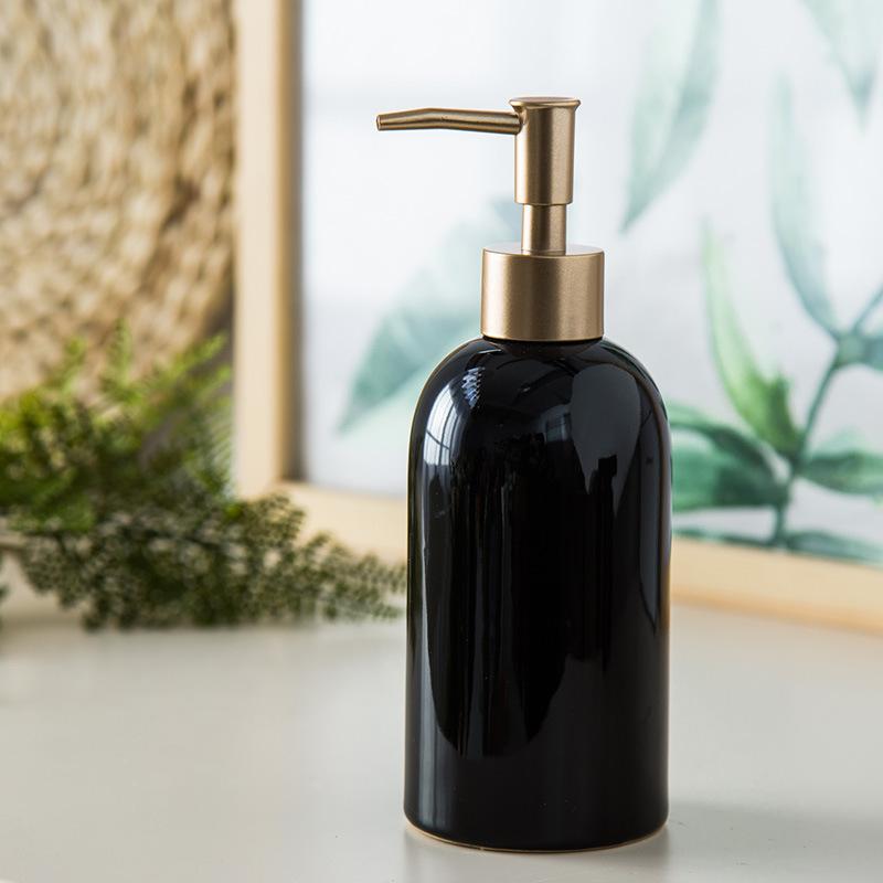 Keramisk Lotion Flaske Tryk Shampoo Kropsvask Håndsprit Dispenser Flaske