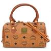 Auth Visetos Logo Mini Boston Bag PVC Leather Mc6710ce