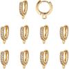 Pandahall 10pcs Real Gold Plated Cubic Zirconia Hoop Earrings Round Lever Back Earring Components Findings for Women Gifts Jewelry Making DIY Crafts