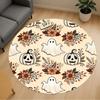 1pc Ghost Pumpkin Round Chair Mat Area Rug - Non-Slip, Floor Mat for Office, Bedroom, and Indoor Decor -1002189