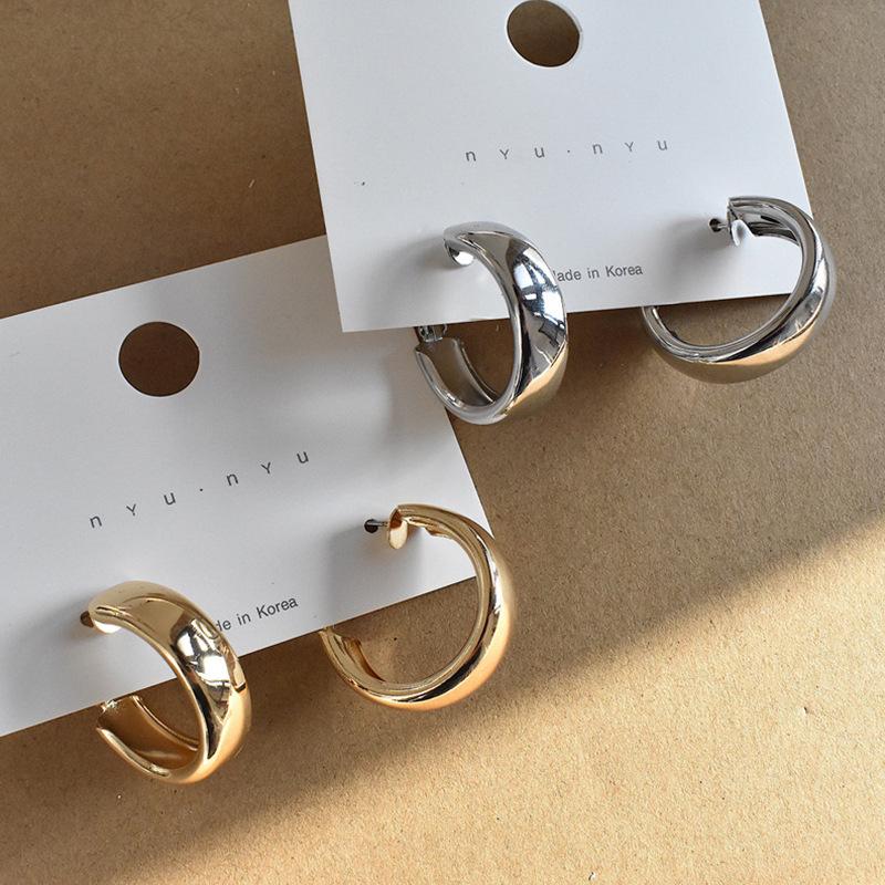Trend Minimalistisch Goudkleurig Metaal Grote Cirkel Geometrisch Rond Grote Oorbellen Voor Vrouwen Bruiloft Feest Sieraden Hangers