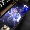Large Gaming Mouse Pad Antislip Rubber Base Stitched Edges Starry Blue Angel Anime Girl Print for Gaming  Office Desk Use