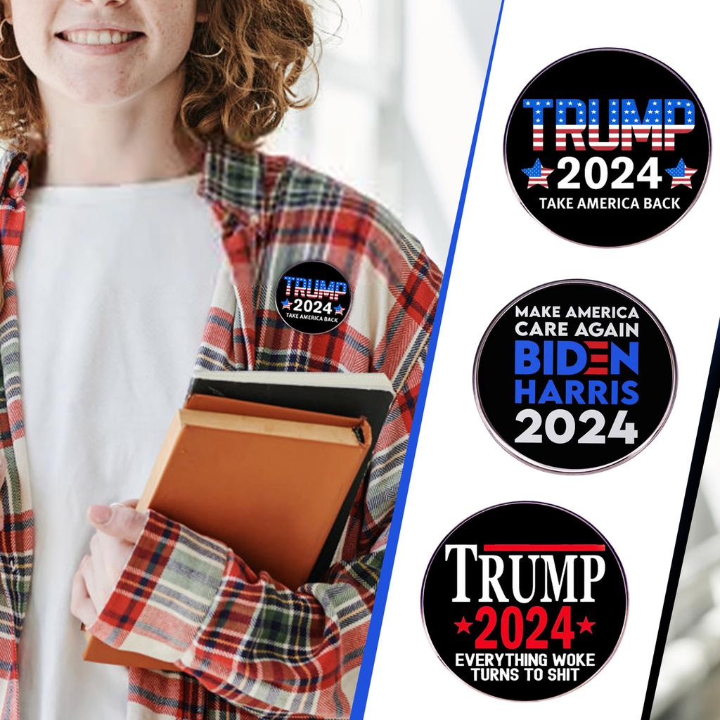 2024 President Brooch Pin Lapel Pin Republican Party Democratic Party President Election Slogan Political Badget