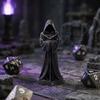 3D-gedrucktes Kapuzenrobe-Ornament, mattschwarze gesichtslose Mönchsfigur, Skulptur im Gothic-Stil, für Halloween Innen- und Außendekoration