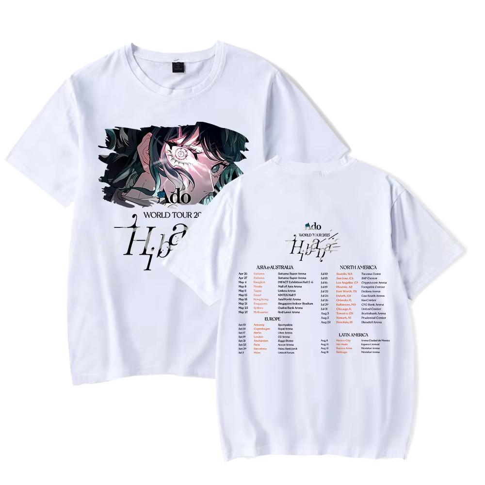 Blue Rose Ado  First Wish World Tour Tshirt Japanese Music Trend Mens  Womens Pure Cotton Tshirt Fan Gift