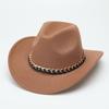 Autumn and Winter Suede Jazz Hat Children French Belt Panama Top Hat Crimped Retro Western Cowboy Hat Men