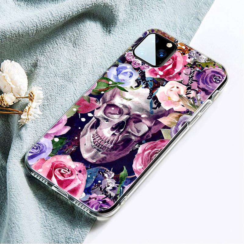 Silikon-Telefonhülle mit Totenkopf und Catrinas für Apple iPhone 13 12 Mini 11 Pro XS Max X XR 6 6S 7 8 Plus 5 SE 2020 Luxus-Softcover