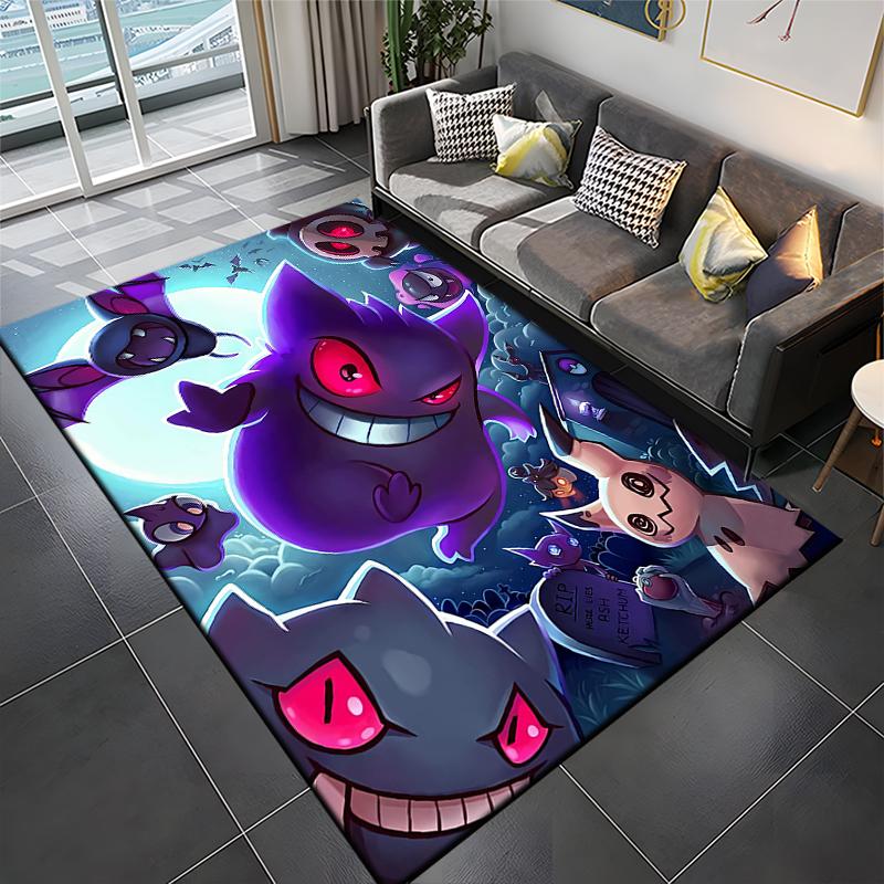 Pokemon Full Character Horror Gengar Pattern Carpets Bedroom Play Mat Rug Bedroom Carpet Livingroom Crawl Mat Christmas Gift R