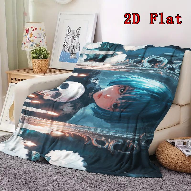 Dark-style girl 2D Flat Pattern Flannel Blanket High quality All Seasons Warmth and Comfort Perfect for Christmas Gifts.PMT0914236