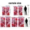 2PCS Pink Purple 'LOVE' Rose Curtains   Confession Style   Valentine's Day   Bedroom Living Room   Pull up Pocket Style