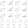 UNICRAFTALE 30 Sets 304 Stainless Steel Leverback Earring Hooks 18mm Flat Round Blank Earring Cabochons Bezel Tray Metal Leverback Earring