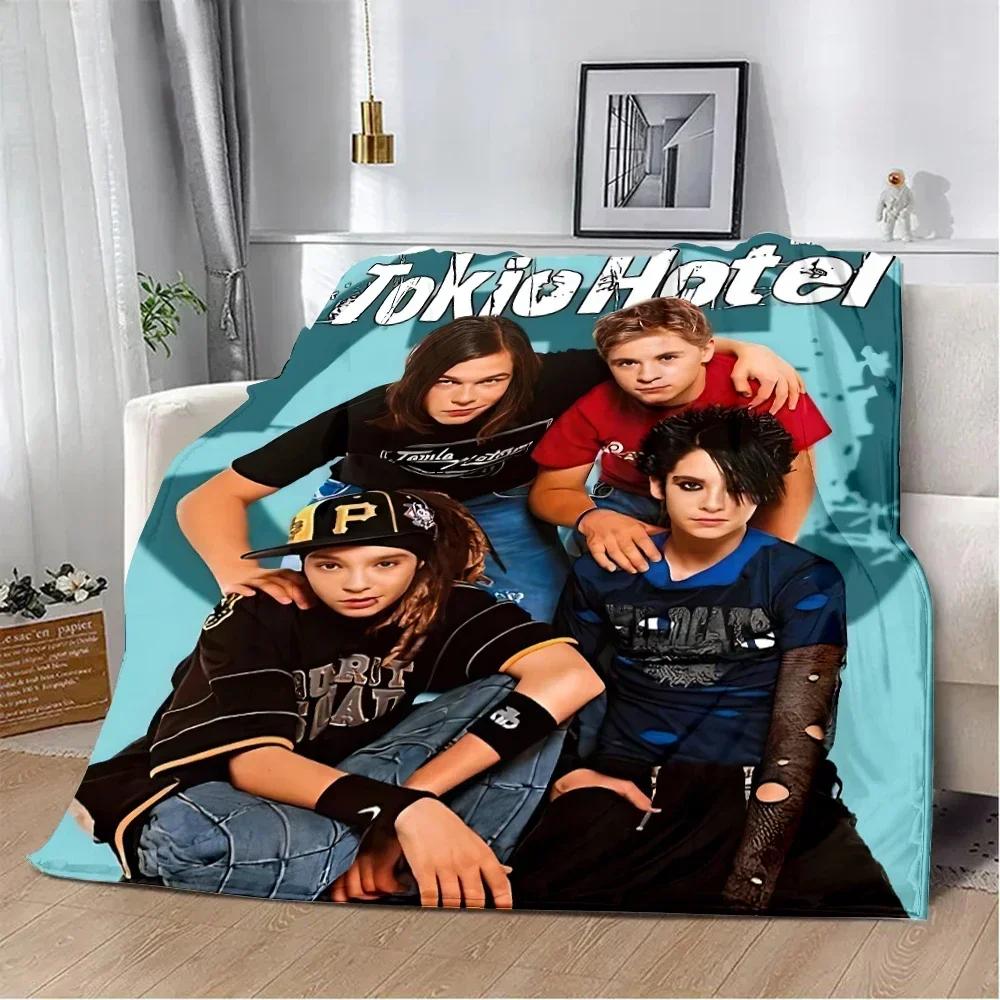 Rock Bands Tokio Hotel Printed Blanket Picnic Blankets Warm Blanket Soft and Comfortable Blanket Home Travel Birthday Gift