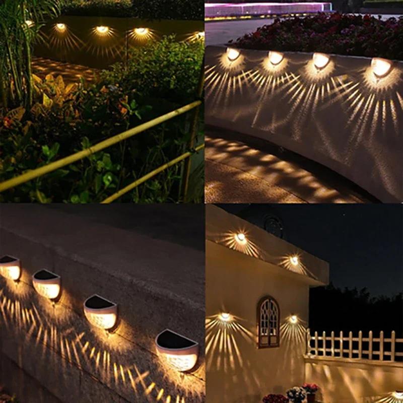 Lot de 1 à 4 lampes solaires LED pour extérieur, lampes de jardin, lampes de clôture, lampes solaires étanches, décoration de Noël, guirlande lumineuse