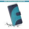 Coque - Booling - pour Samsung Galaxy A52/A52s 5G - Bleu - Effet Cuir - Porte-cartes et Support- 2 Verres